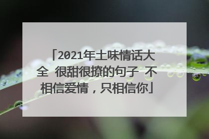 2021年土味情话大全 很甜很撩的句子 不相信爱情,只相信你
