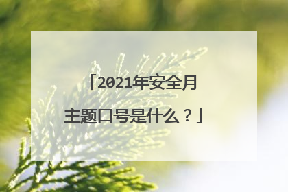 2021年安全月主题口号是什么?