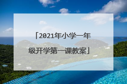 2021年小学一年级开学第一课教案