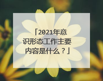 2021年意识形态工作主要内容是什么？