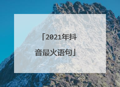 2021年抖音最火语句