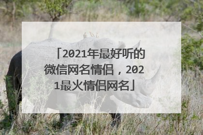 2021年最好听的微信网名情侣，2021最火情侣网名