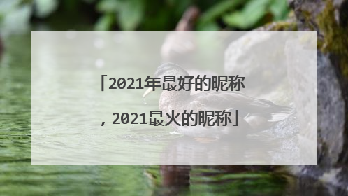 2021年最好的昵称，2021最火的昵称