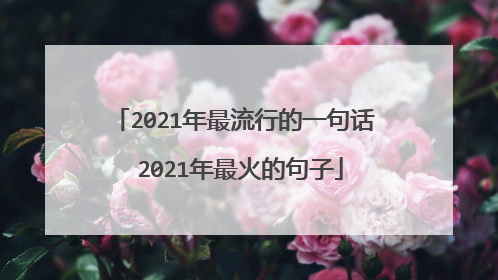2021年最流行的一句话 2021年最火的句子