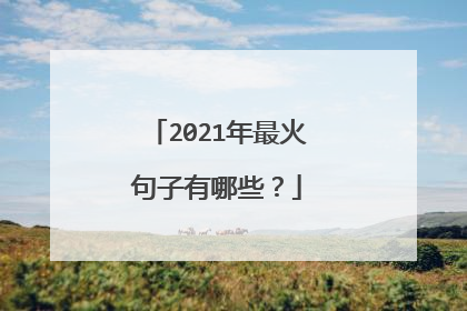 2021年最火句子有哪些？