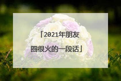 2021年朋友圈很火的一段话