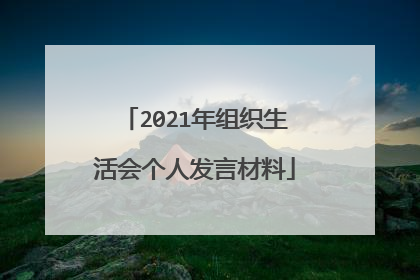 2021年组织生活会个人发言材料