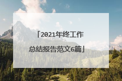 2021年终工作总结报告范文6篇