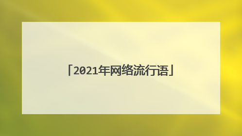 2021年网络流行语