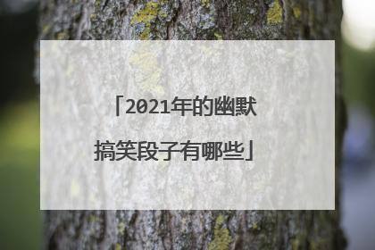 2021年的幽默搞笑段子有哪些