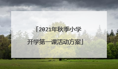 2021年秋季小学开学第一课活动方案