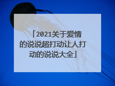 2021关于爱情的说说超打动让人打动的说说大全