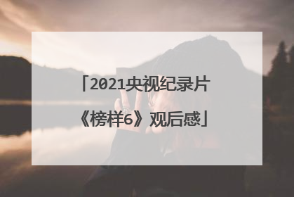 2021央视纪录片《榜样6》观后感