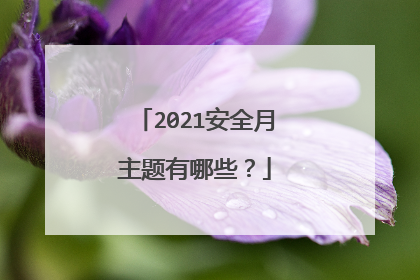 2021安全月主题有哪些？