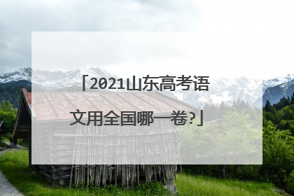 2021山东高考语文用全国哪一卷?