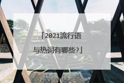 2021流行语与热词有哪些?