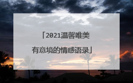 2021温馨唯美有意境的情感语录