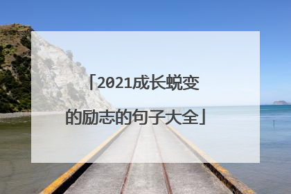 2021成长蜕变的励志的句子大全