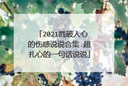 2021戳破人心的伤感说说合集 超扎心的一句话说说