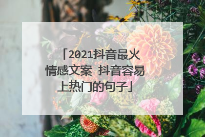 2021抖音最火情感文案 抖音容易上热门的句子