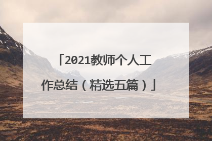 2021教师个人工作总结（精选五篇）