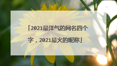 2021最洋气的网名四个字，2021最火的昵称