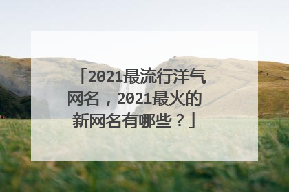 2021最流行洋气网名,2021最火的新网名有哪些?