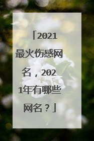 2021最火伤感网名，2021年有哪些网名？