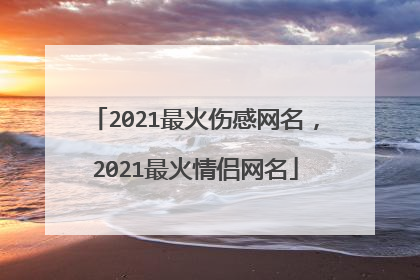 2021最火伤感网名，2021最火情侣网名