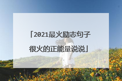 2021最火励志句子 很火的正能量说说