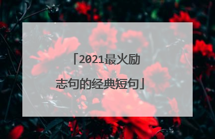 2021最火励志句的经典短句