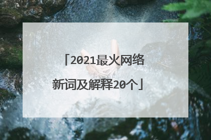 2021最火网络新词及解释20个