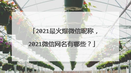 2021最火爆微信昵称，2021微信网名有哪些？