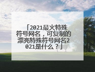 2021最火特殊符号网名，可复制的漂亮特殊符号网名2021是什么？