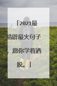 2021最精辟最火句子。愿你学着洒脱。