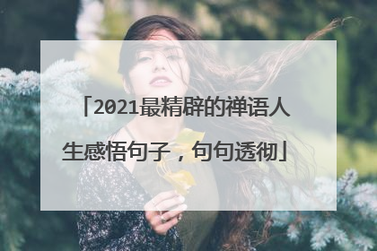 2021最精辟的禅语人生感悟句子，句句透彻