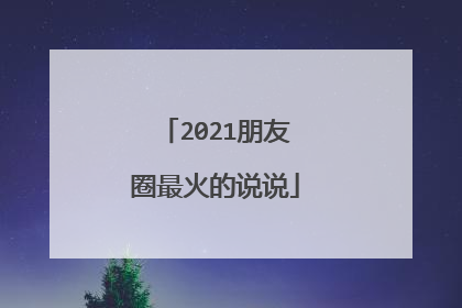 2021朋友圈最火的说说