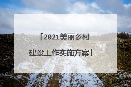 2021美丽乡村建设工作实施方案