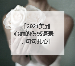 2021美到心痛的伤感语录，句句扎心