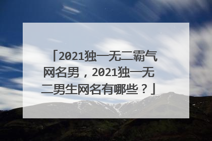 2021独一无二霸气网名男，2021独一无二男生网名有哪些？