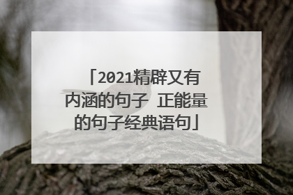 2021精辟又有内涵的句子 正能量的句子经典语句