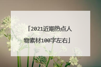 2021近期热点人物素材100字左右