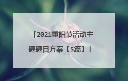 2021重阳节活动主题题目方案【5篇】