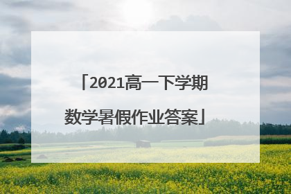 2021高一下学期数学暑假作业答案