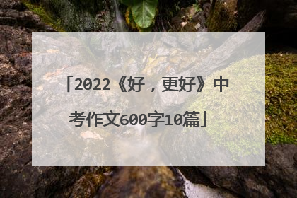 2022《好，更好》中考作文600字10篇
