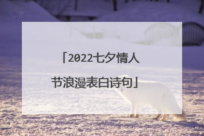 2022七夕情人节浪漫表白诗句