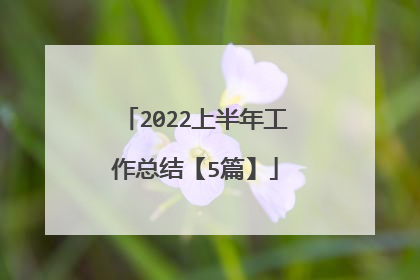 2022上半年工作总结【5篇】