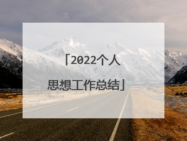 2022个人思想工作总结