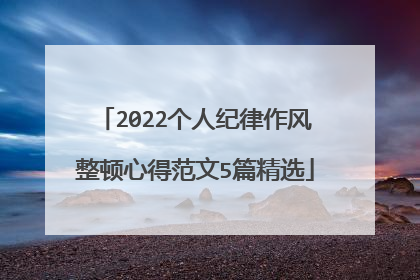 2022个人纪律作风整顿心得范文5篇精选