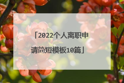 2022个人离职申请简短模板10篇